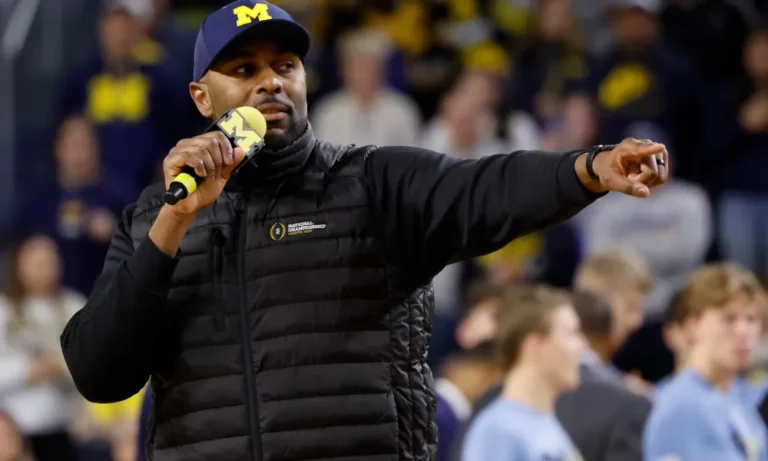 Sherrone Moore encourages Michigan fans to generate noise and support the team enthusiastically, aiming to dominate every opponent.